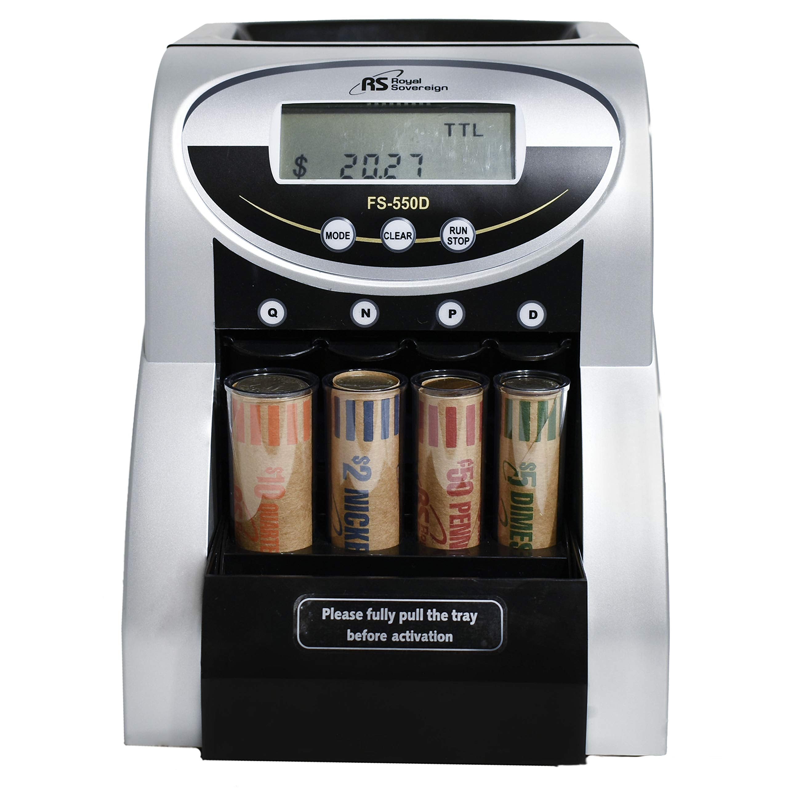 Royal Sovereign 1 Row Electric Coin Counter/Sorter, Patented Anti-Jam Technology, Digital Counting Display (Fs-550D)